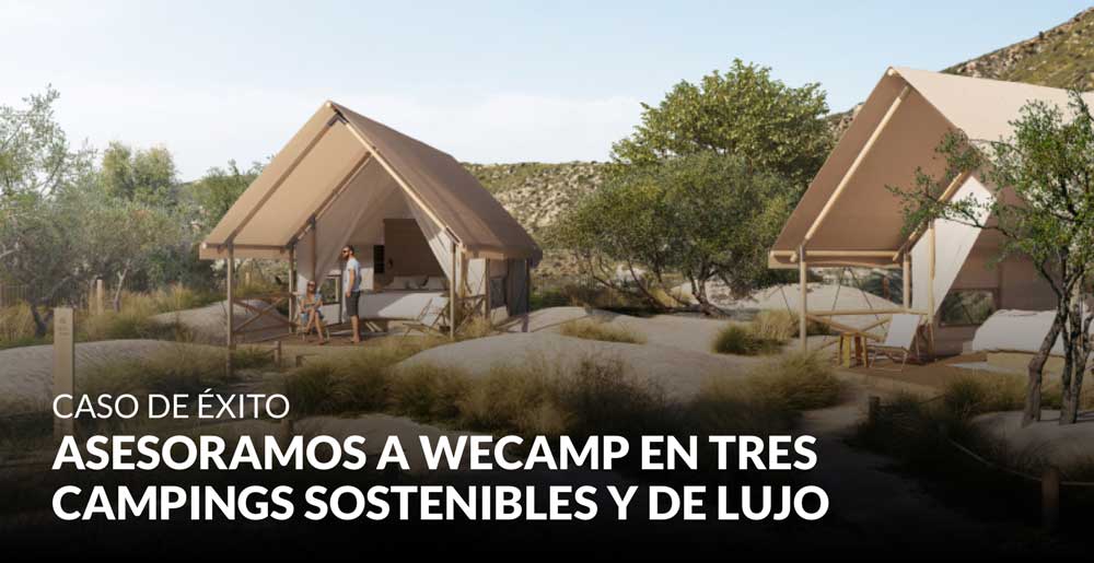 Asesoramos a Wecamp en tres emplazamientos de camping sostenibles y de lujo