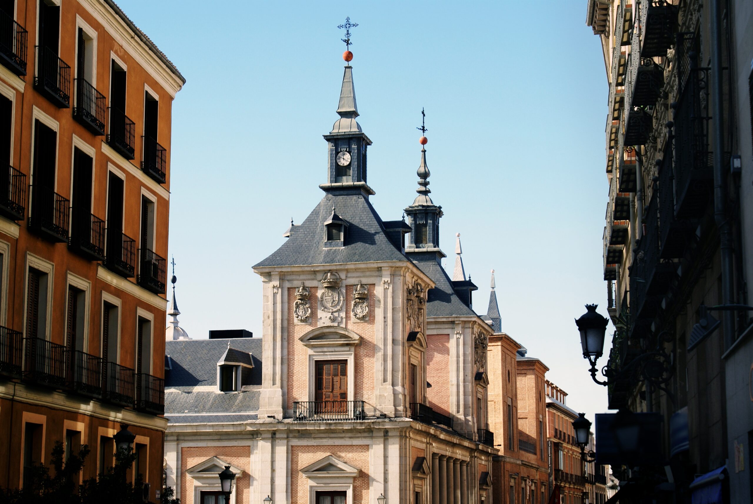breathtaking shot facades historical buildings captured madrid spain scaled